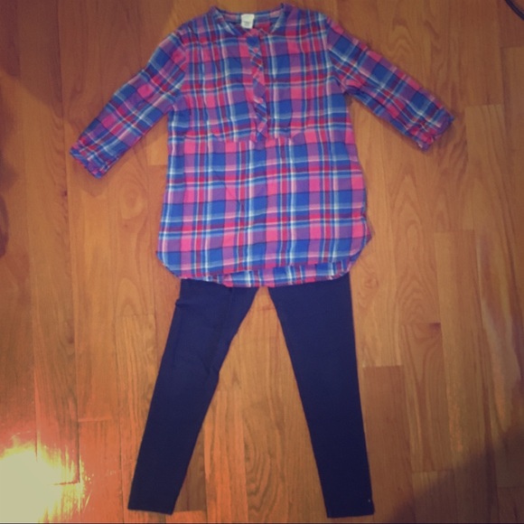 Crewcuts girls size 10 flannel tee - Picture 1 of 5