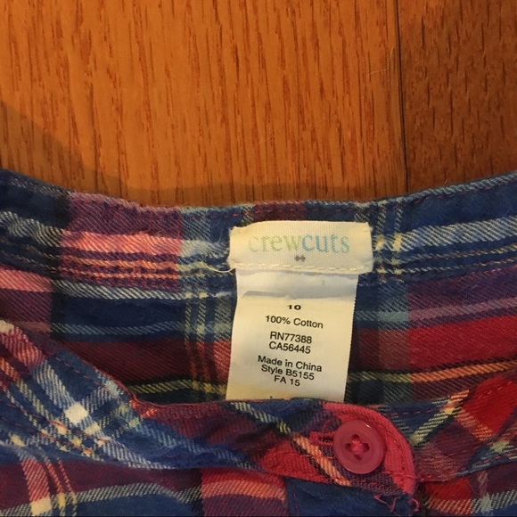 Crewcuts girls size 10 flannel tee - Picture 4 of 5
