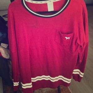 PINK Long Sleeve Campus tee