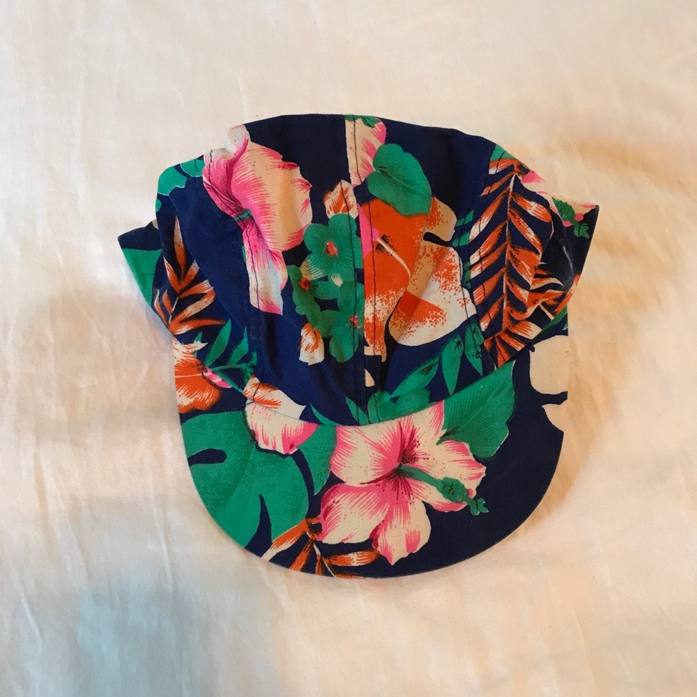 Floral panel hat