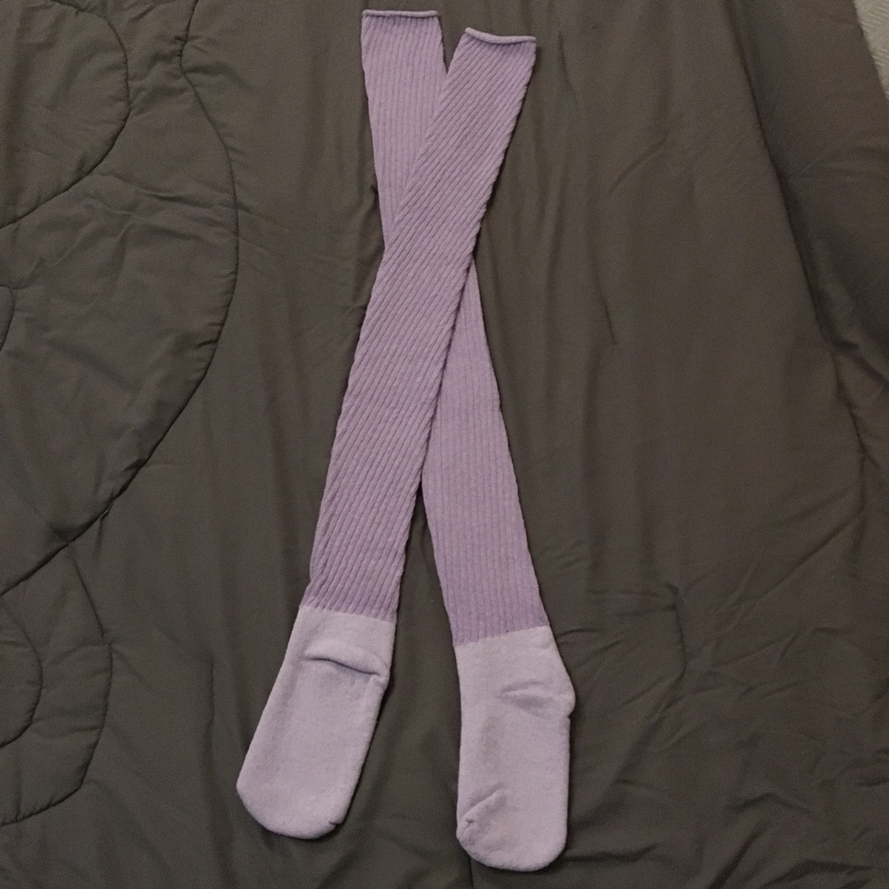 BNWOT Sock Dreams Lavender Ribbed Thigh High Socks
