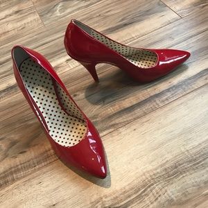 BCBGirls Red Pointed Toe Patent Leather Pumps