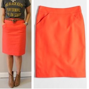 J. Crew red/orange pencil skirt “The pencil skirt”