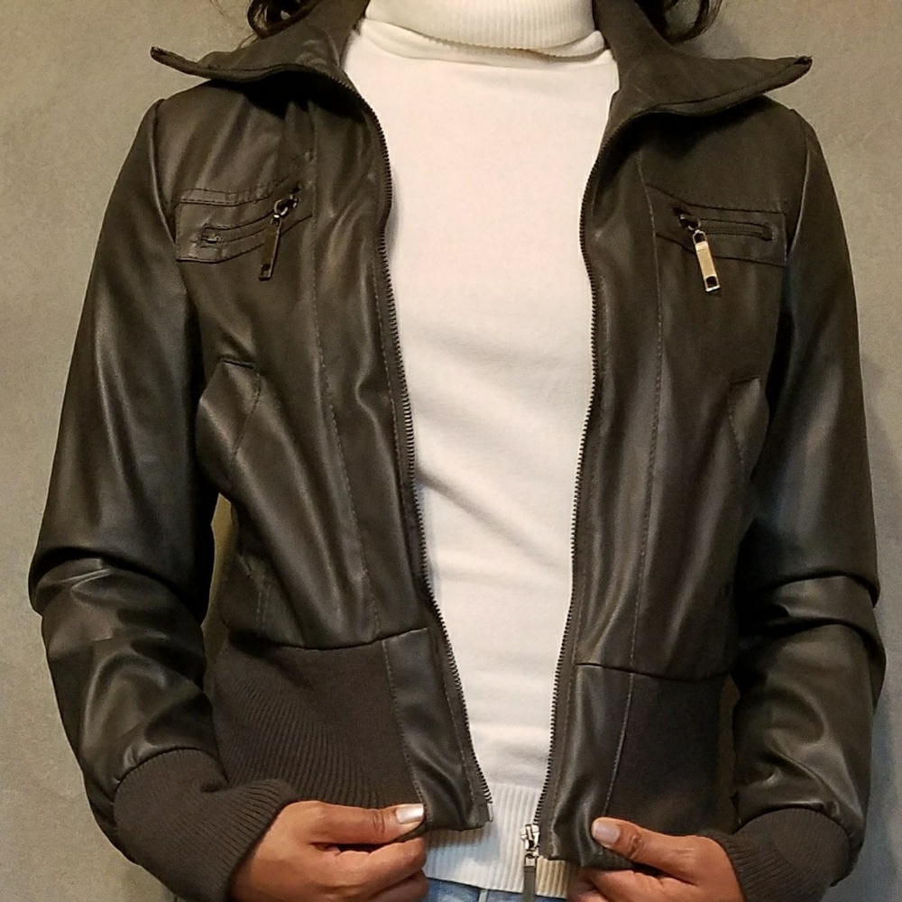 Stylish Dark Gray Moto Jacket