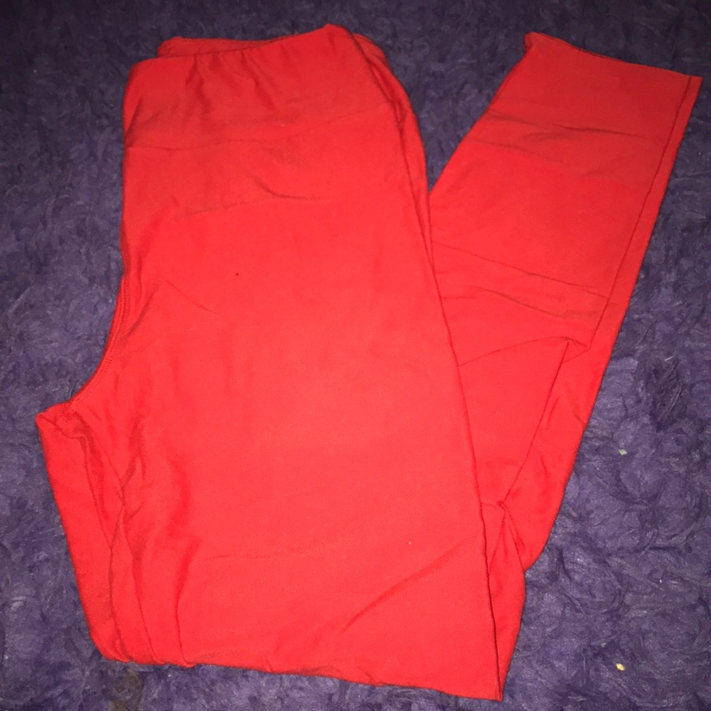 Lularoe Solid Red Leggings, never worn or touched