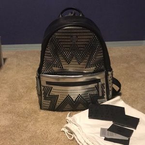 MCM Metallic Studs Medium Backpack