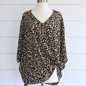 Oversized Leopard Print Top