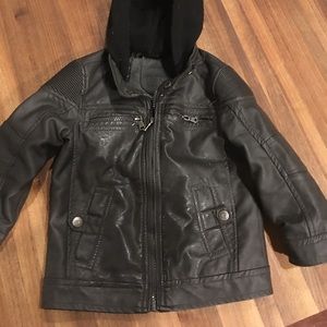 Toddler Bomber leather jacket
