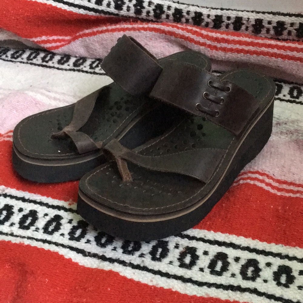 High 90s Platform Brown Sandals Made in Brazil
