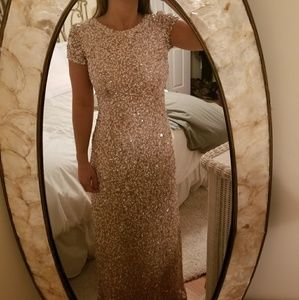 blush pink sequin gown