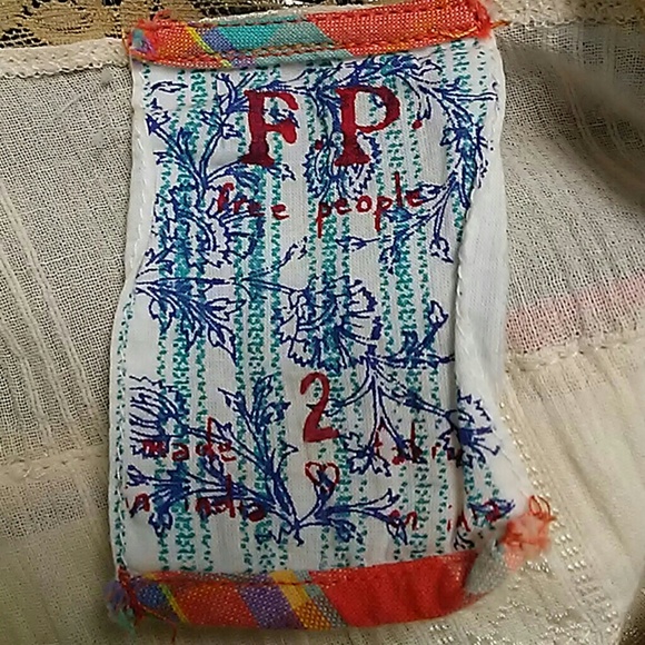 Free People mini dress. Lace trim Floral contrast - Picture 6 of 7