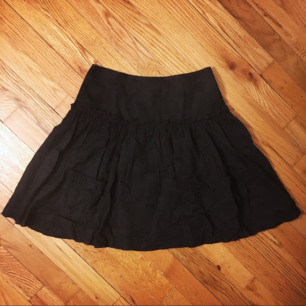Black skirt with paisley stitching