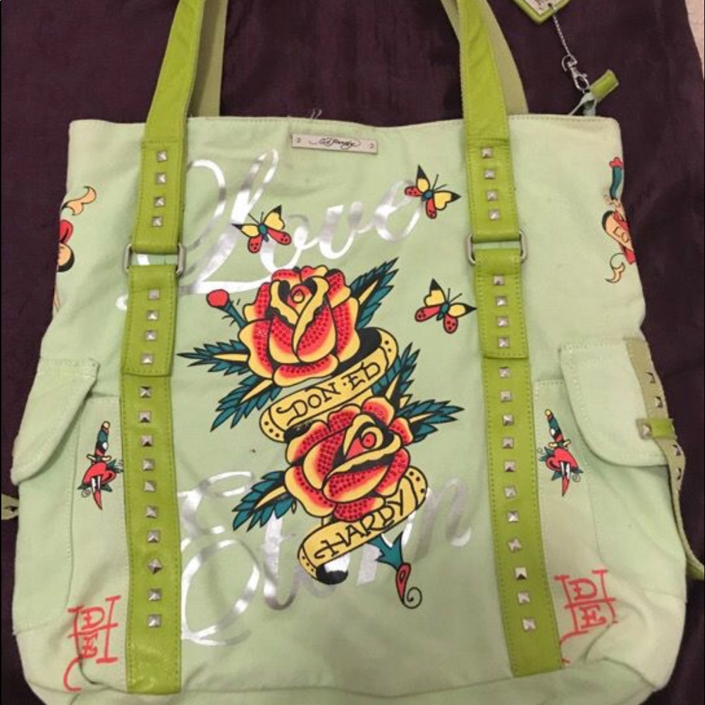 Ed Hardy Green Tote