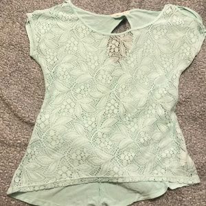 Very comfy! Lace front cold shoulder top