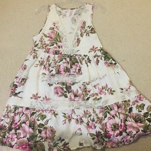 floral and lace flowy dress
