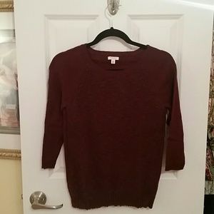 Burgundy Sonoma Sweater w/ 3/4 length sleeves