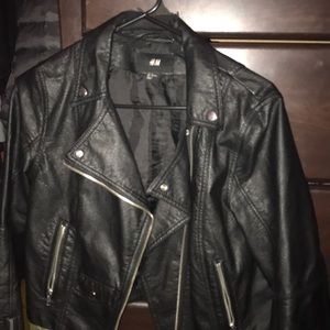 Black leather jacket
