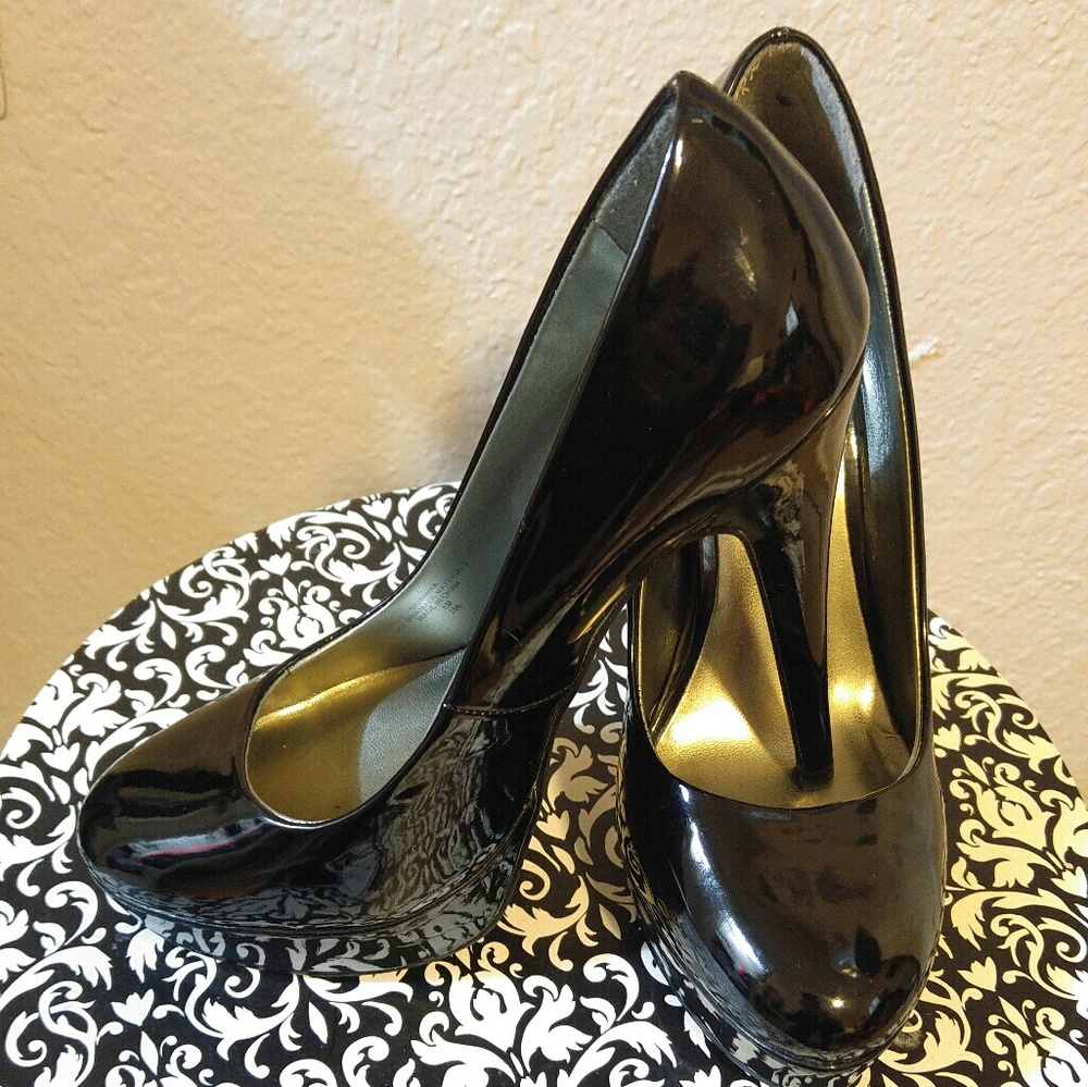 Black Patent-Leather Platform