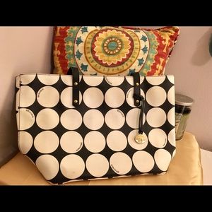 Black & White Polka Dot Brahmin Purse