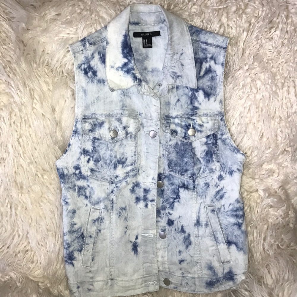 Tie Dye Jean Vest