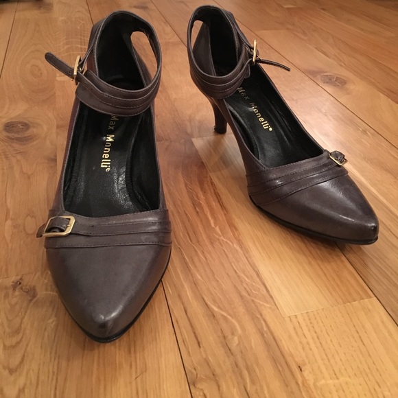 Max Monelli grey leather pump with ankle strap - Picture 2 of 4