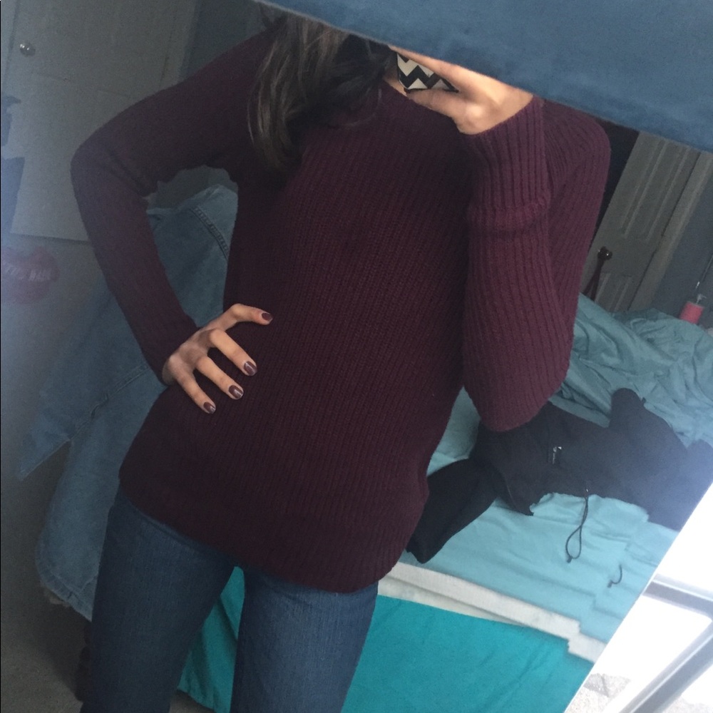 New Maroon American Eagle Knit Sweater