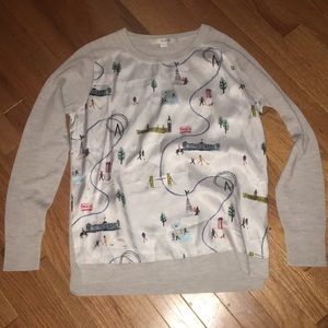 Crew neck sweater with London design on front