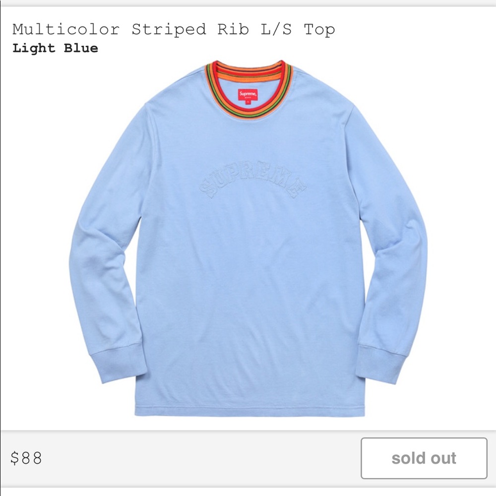 SUPREME multicolor rib L/S