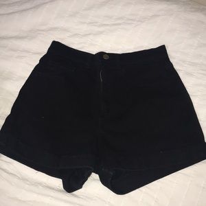American Apparel black high waisted shorts