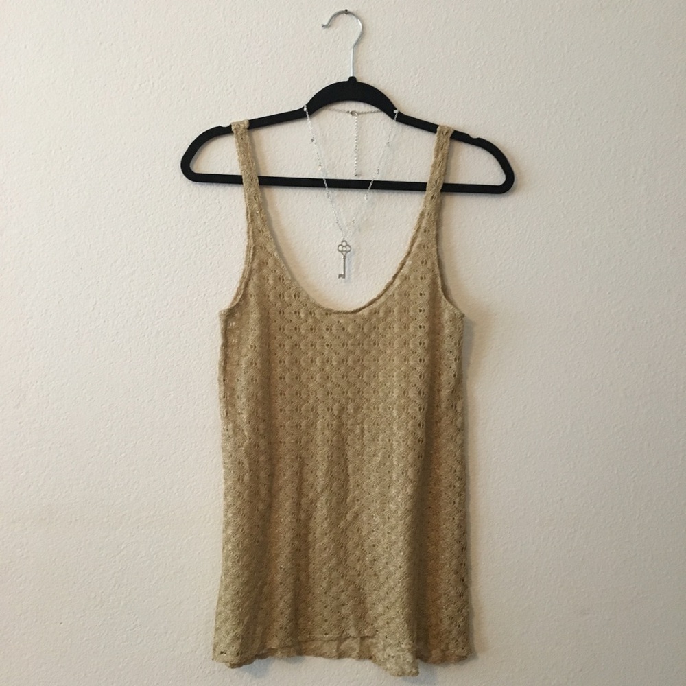 Gold and shiny night out tank