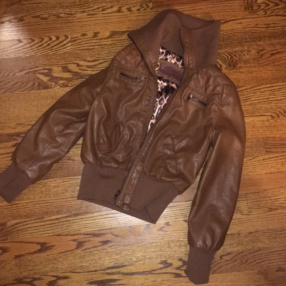 Brown leather jacket