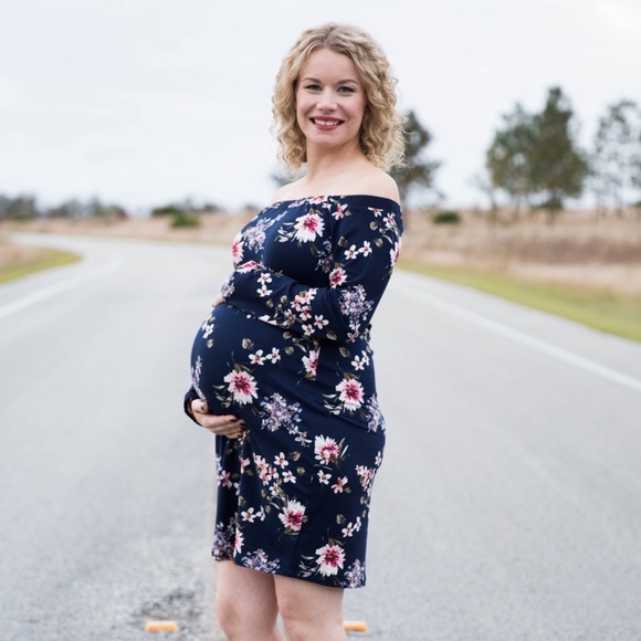 Off the Shoulder Maternity Dress