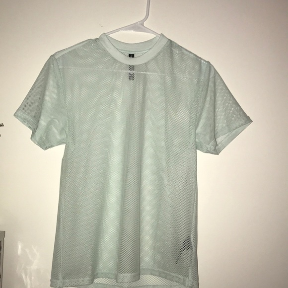 Without Walls Tops - Mesh/fishnet short sleeve t-shirt in mint