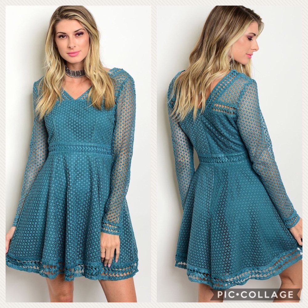 Glam Lace Skater Dress