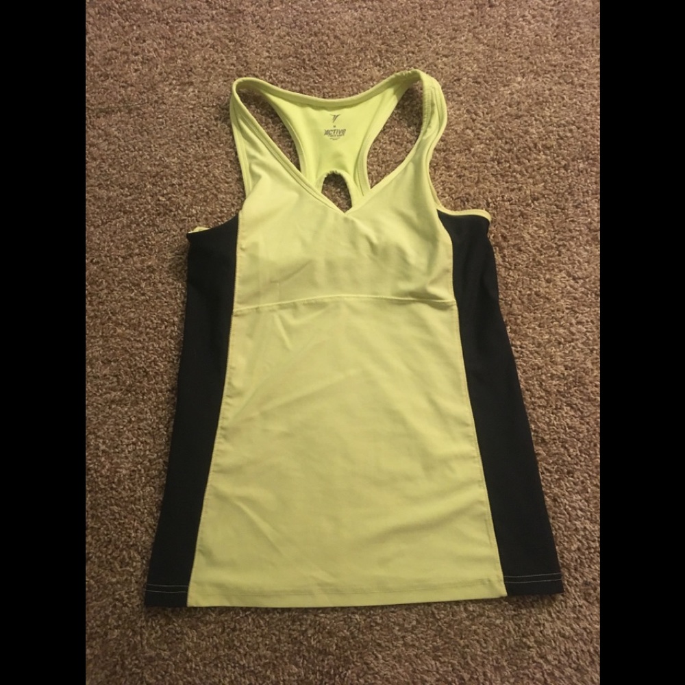 Chartreuse and dark gray workout tank💎
