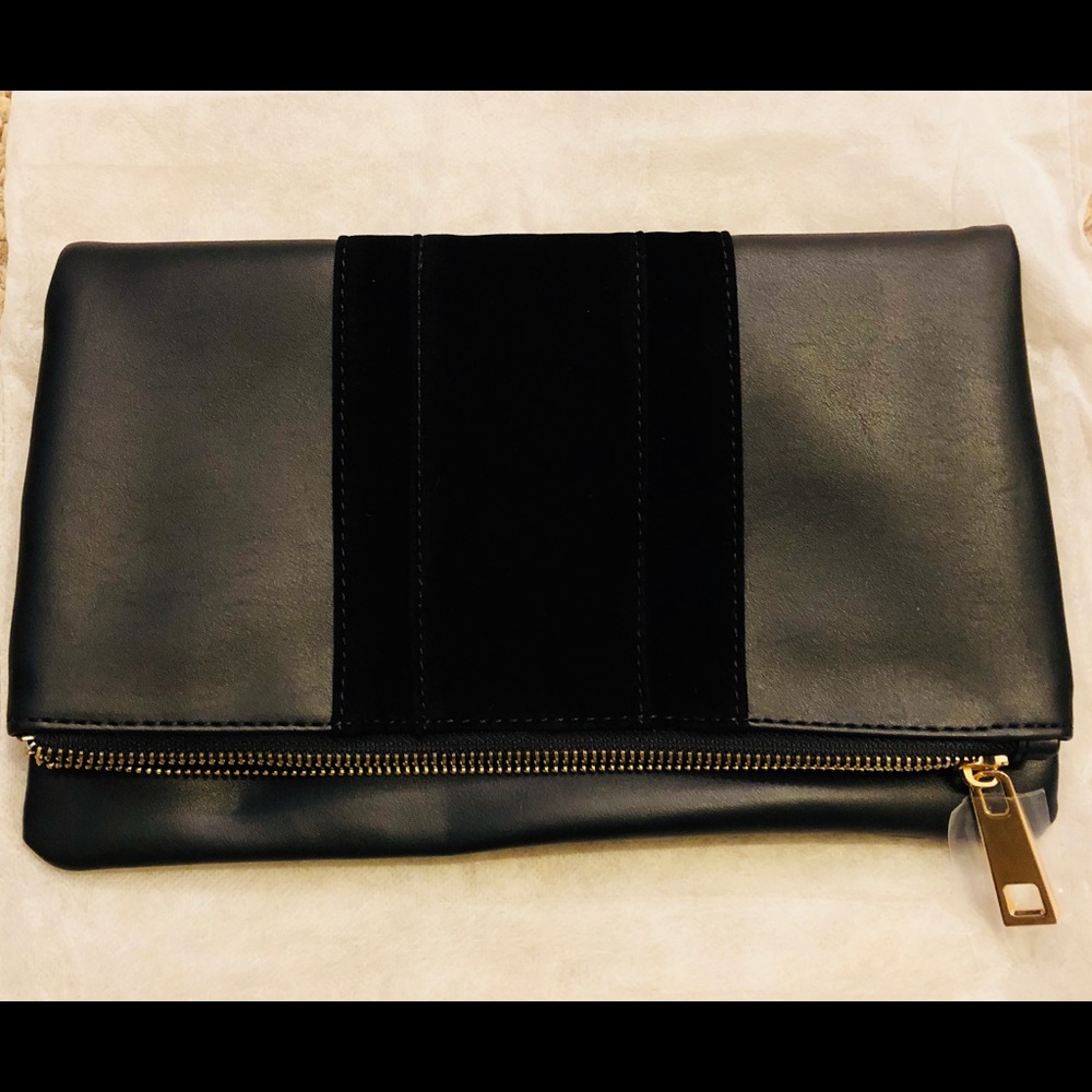 Summer & Rose Black Foldover Clutch