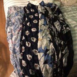 Four pairs of floral scarves. Three from Ann Taylo