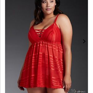 Torrid Red Ladder Babydoll Lingerie NWT Size 4