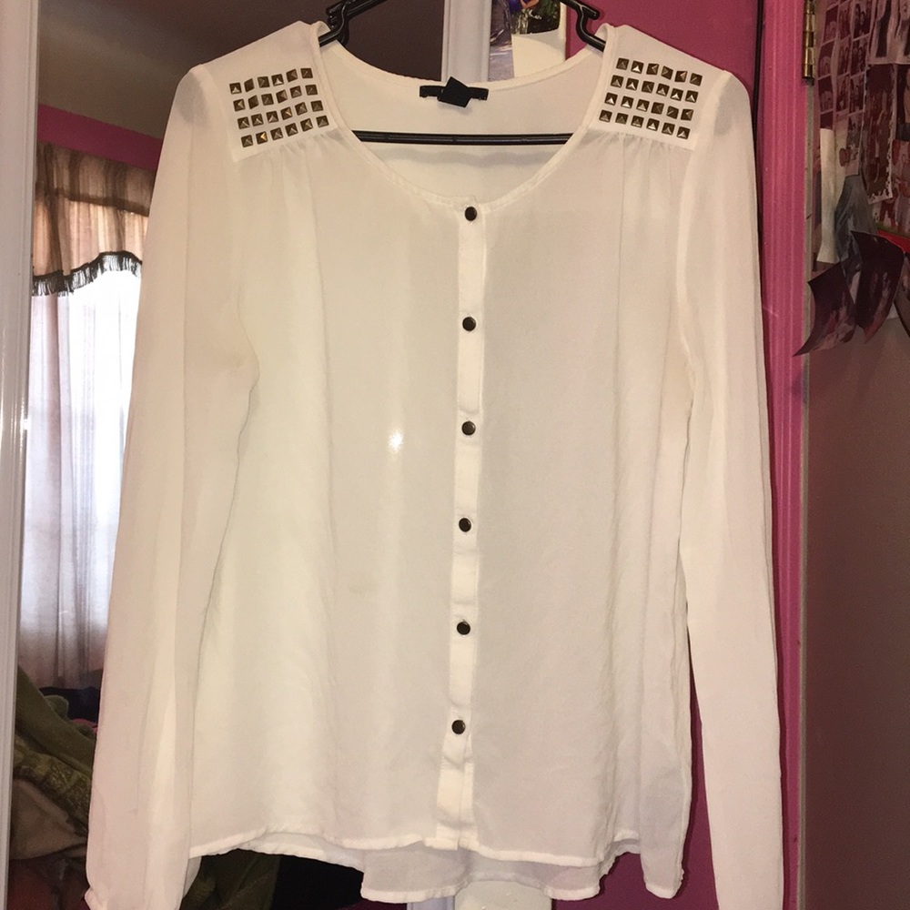 F21 Dress up white blouse