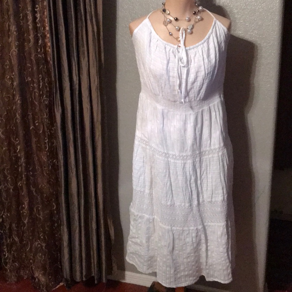 DKNY JEANS sleeveless white dress