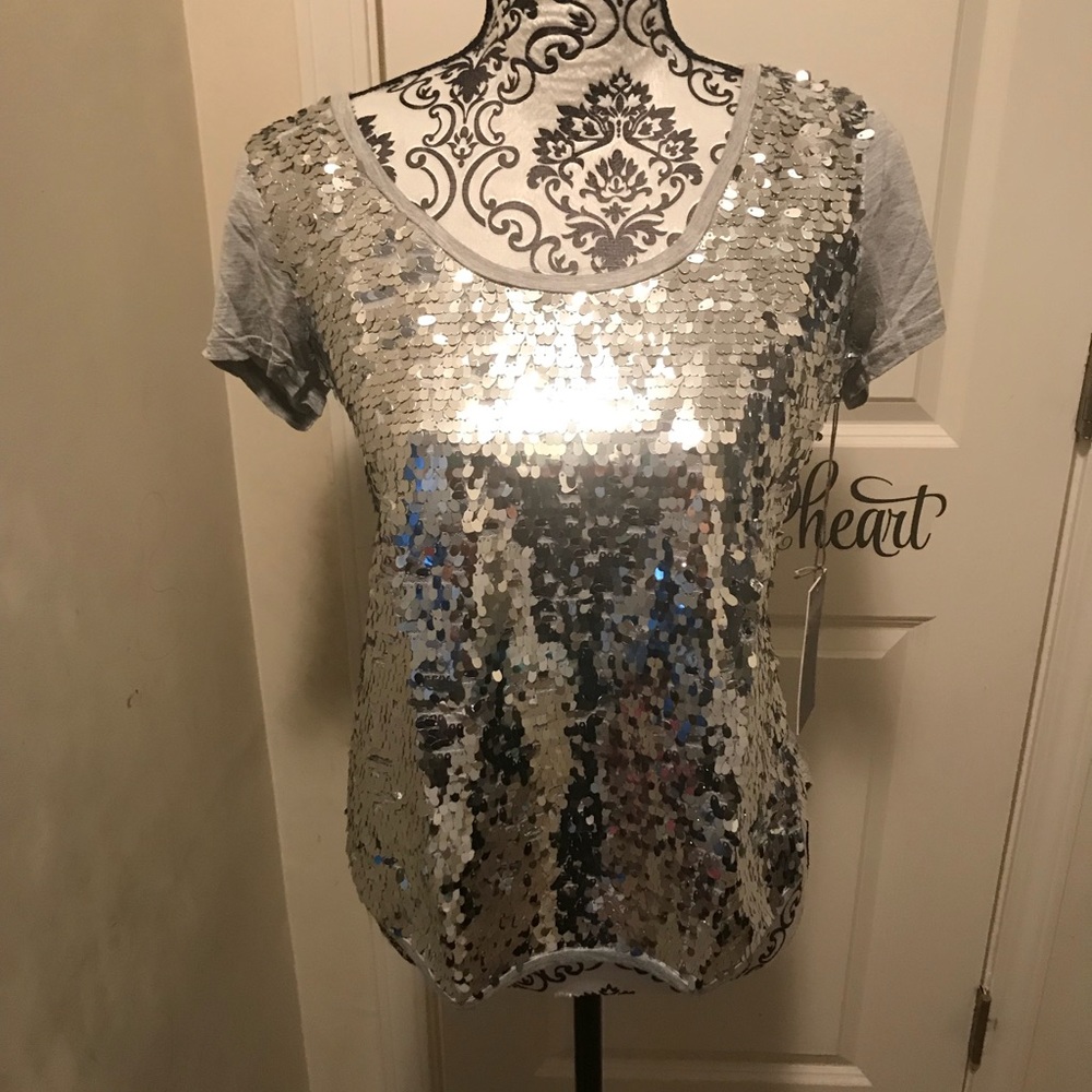 Silver Sequins Tee