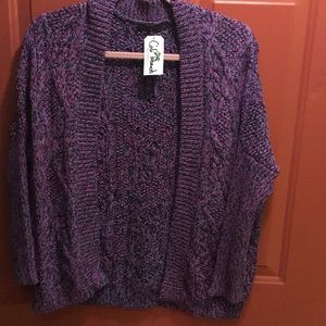 NWT Purple and blue knit cardigan