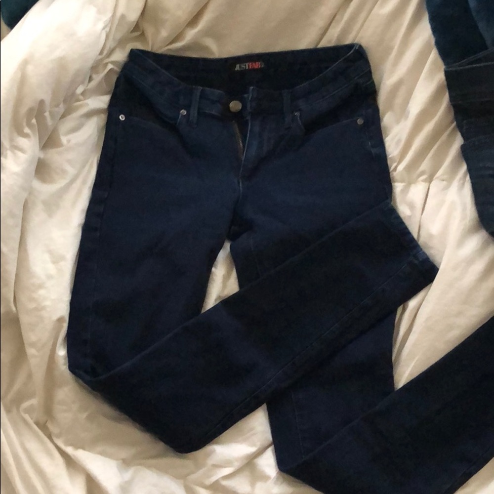 JustFab dark rinse skinny jeggings