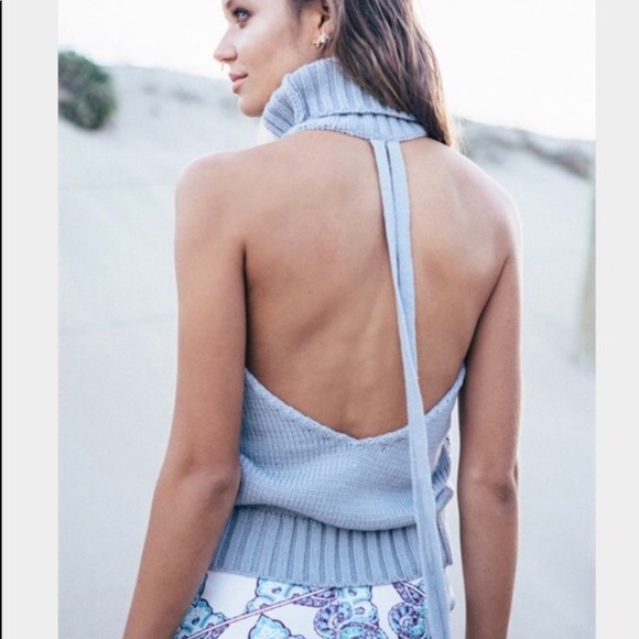 Sabo Skirt Sweaters - Open Back Turtleneck Sweater