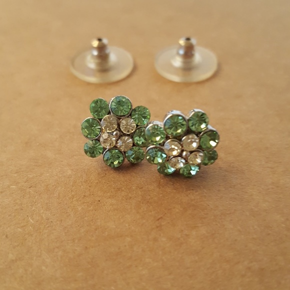 *Donated* Sparkly Green Stud Earrings - Picture 3 of 6