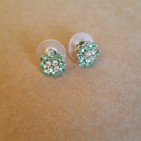 *Donated* Sparkly Green Stud Earrings - Picture 5 of 6