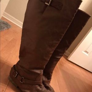 Brown riding boots