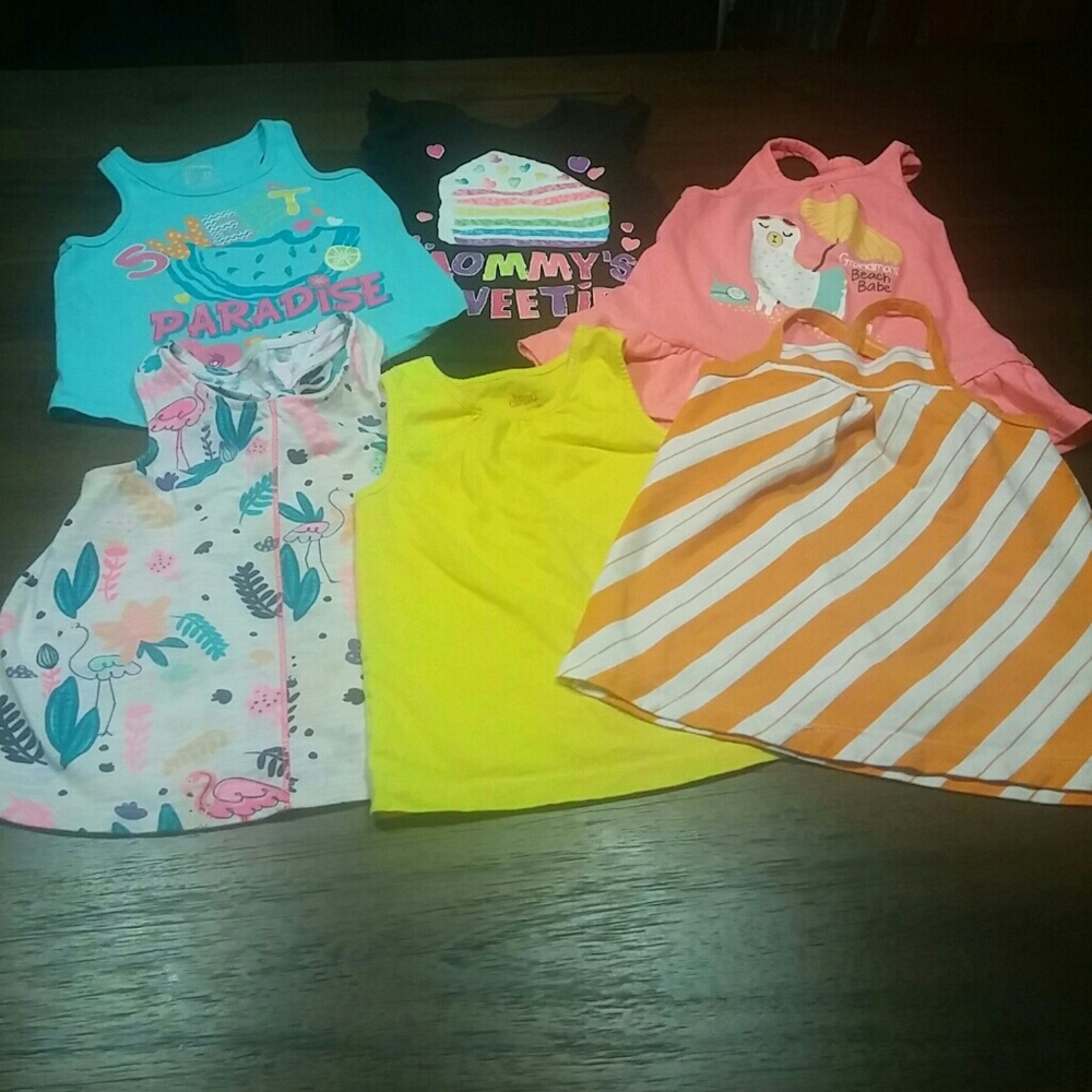 Bundle of 6 summer shirts ranging from 3T to 4T