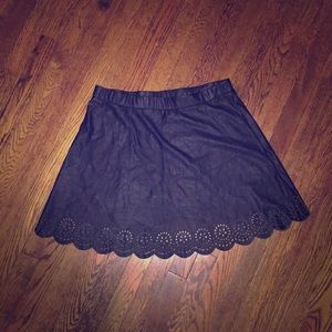 Faux leather skater skirt