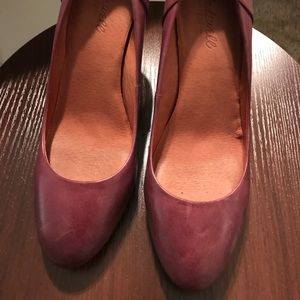 Madewell Leather Burgundy Heels, Size 9